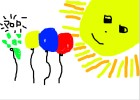How to Draw The Balloons Floating Up to The Sun