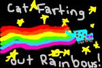 CAT FARTING OUT RAINBOWS