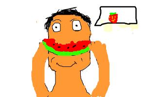 comendo melancia