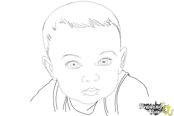 How to Draw a Baby Face - Step 10 How to Draw a Baby Face - Step 10