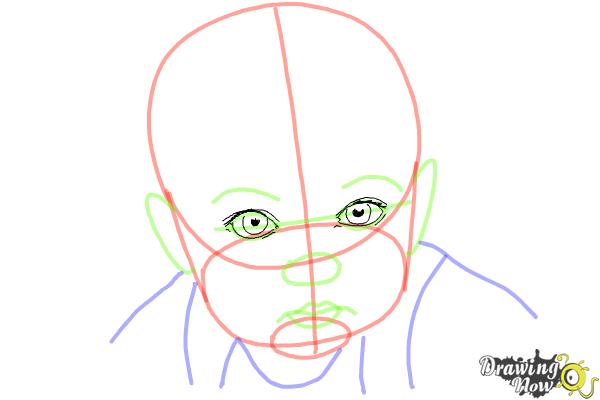 How to Draw a Baby Face - Step 6 How to Draw a Baby Face - Step 6