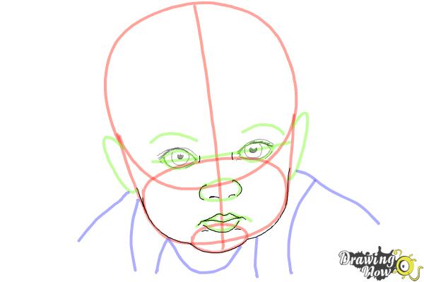 How to Draw a Baby Face - Step 7 How to Draw a Baby Face - Step 7