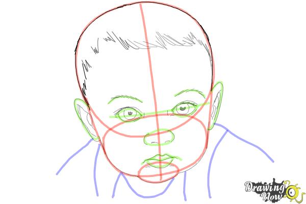How to Draw a Baby Face - Step 9 How to Draw a Baby Face - Step 9