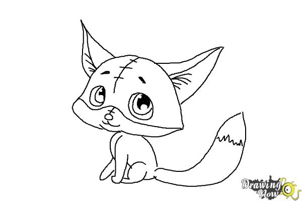 How to Draw a Baby Fox - Step 10 How to Draw a Baby Fox - Step 10