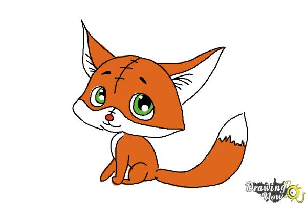 How to Draw a Baby Fox - Step 11 How to Draw a Baby Fox - Step 11