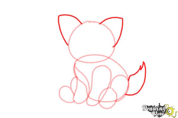 How to Draw a Baby Wolf - Step 5 How to Draw a Baby Wolf - Step 5