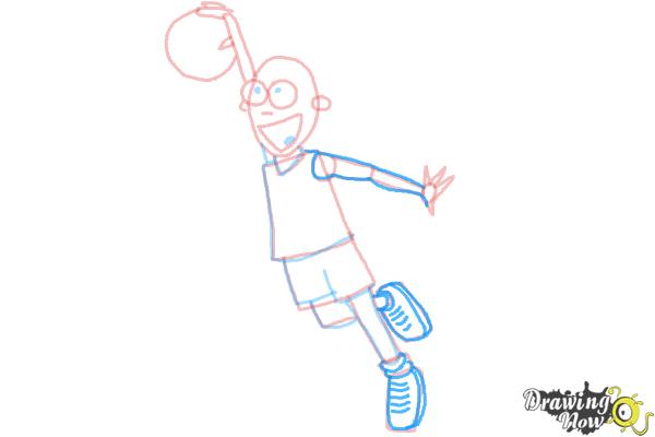 How to Draw a Basketball Player - Step 8