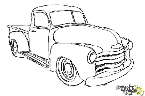 How to Draw a Chevy Truck - Step 13 How to Draw a Chevy Truck - Step 13