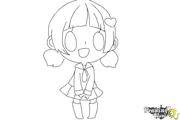 How to Draw a Chibi Girl - Step 11 How to Draw a Chibi Girl - Step 11