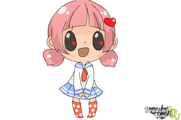 How to Draw a Chibi Girl - Step 12 How to Draw a Chibi Girl - Step 12