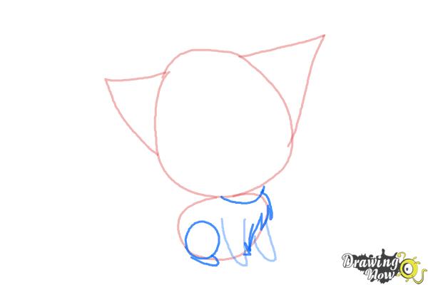 How to Draw a Chibi Kitten - Step 4 How to Draw a Chibi Kitten - Step 4
