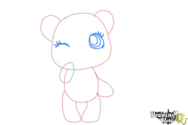 How to Draw a Chibi Valentine Bear - Step 4 How to Draw a Chibi Valentine Bear - Step 4