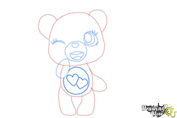 How to Draw a Chibi Valentine Bear - Step 7 How to Draw a Chibi Valentine Bear - Step 7