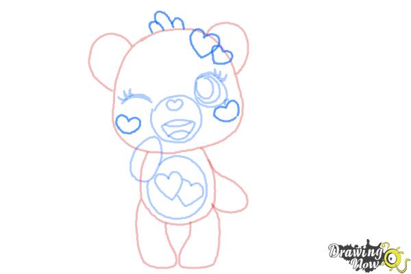 How to Draw a Chibi Valentine Bear - Step 8 How to Draw a Chibi Valentine Bear - Step 8