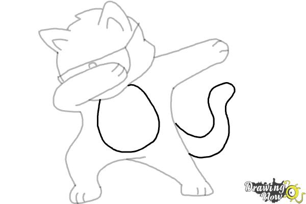 How to Draw a Cute Cat Dabbing - Step 10 How to Draw a Cute Cat Dabbing - Step 10
