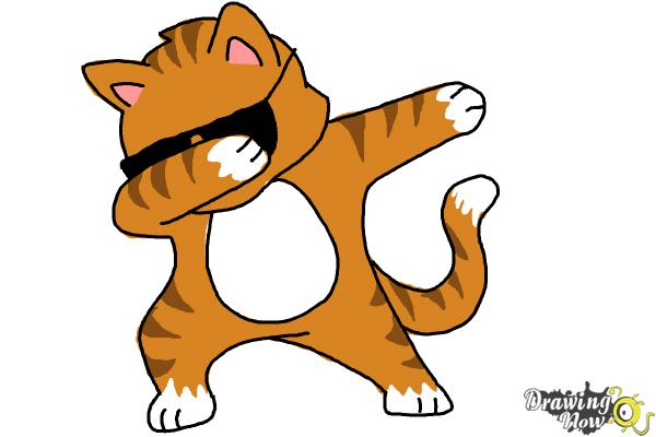 How to Draw a Cute Cat Dabbing - Step 11 How to Draw a Cute Cat Dabbing - Step 11