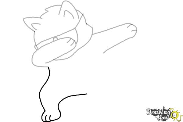 How to Draw a Cute Cat Dabbing - Step 8 How to Draw a Cute Cat Dabbing - Step 8