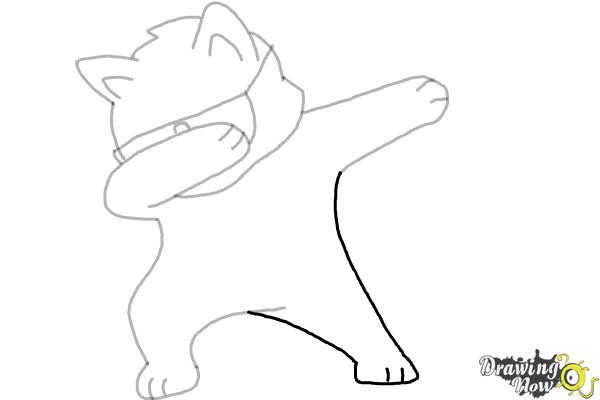 How to Draw a Cute Cat Dabbing - Step 9 How to Draw a Cute Cat Dabbing - Step 9
