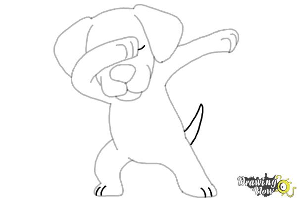 How to Draw a Cute Dog Dabbing - Step 10 How to Draw a Cute Dog Dabbing - Step 10