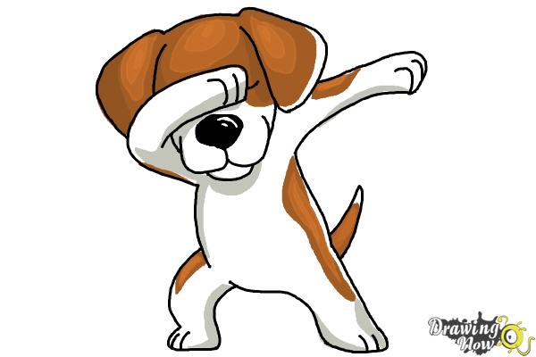 How to Draw a Cute Dog Dabbing - Step 11 How to Draw a Cute Dog Dabbing - Step 11