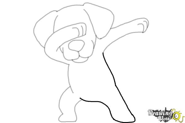 How to Draw a Cute Dog Dabbing - Step 9 How to Draw a Cute Dog Dabbing - Step 9