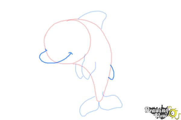 How to Draw a Cute Dolphin - Step 5