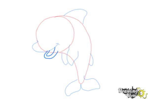How to Draw a Cute Dolphin - Step 6