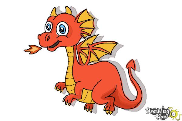 How to Draw a Cute Dragon - Step 12