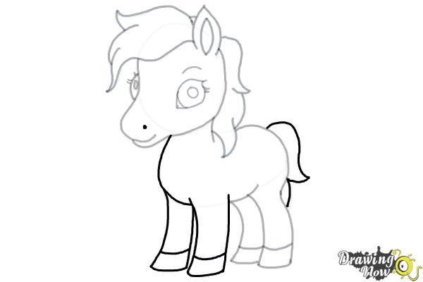 How to Draw a Cute Horse - Step 17 How to Draw a Cute Horse - Step 17
