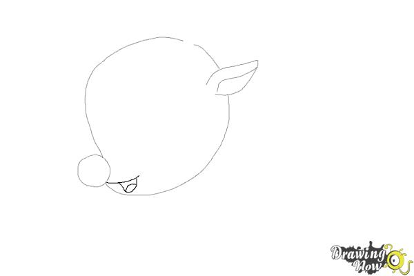 How to Draw a Cute Reindeer - Step 3 How to Draw a Cute Reindeer - Step 3