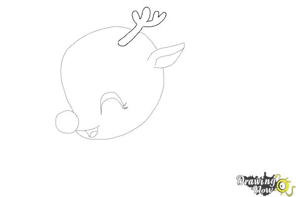 How to Draw a Cute Reindeer - Step 5 How to Draw a Cute Reindeer - Step 5