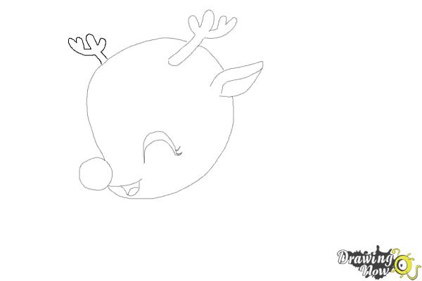 How to Draw a Cute Reindeer - Step 6 How to Draw a Cute Reindeer - Step 6