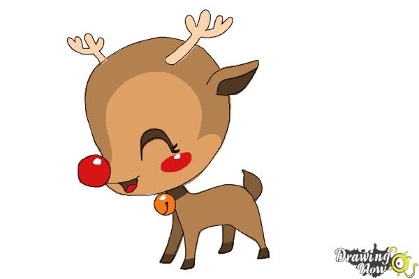 How to Draw a Cute Reindeer - Step 9 How to Draw a Cute Reindeer - Step 9