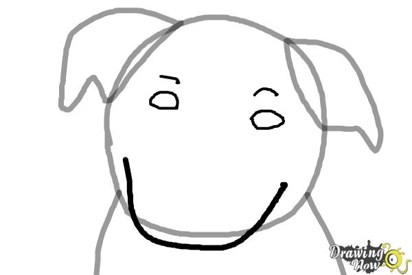 How to Draw a Dog Face - Step 3 How to Draw a Dog Face - Step 3