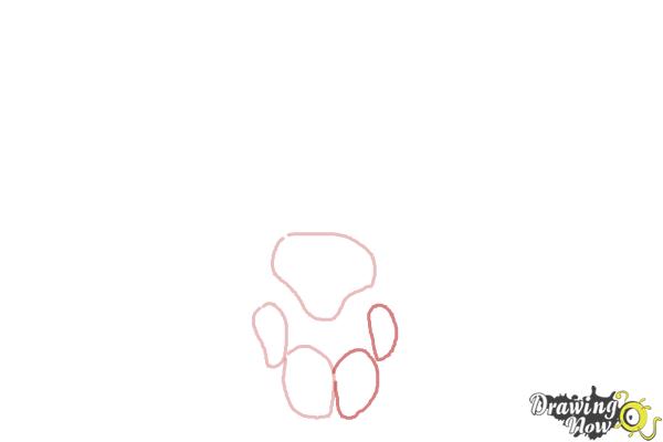 How to Draw a Dog Paw - Step 3 How to Draw a Dog Paw - Step 3