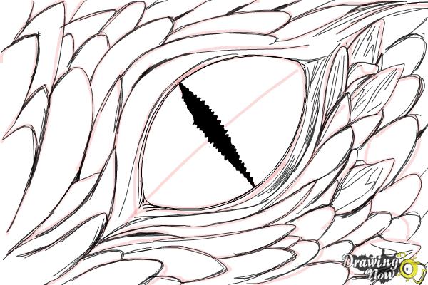 How to Draw a Dragon Eye - Step 9 How to Draw a Dragon Eye - Step 9