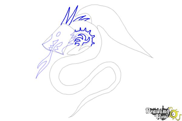 How to Draw a Dragon Tribal Tattoo - Step 6 How to Draw a Dragon Tribal Tattoo - Step 6