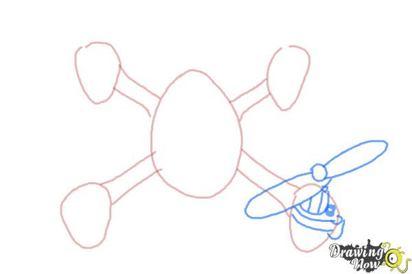 How to Draw a Drone - Step 4 How to Draw a Drone - Step 4