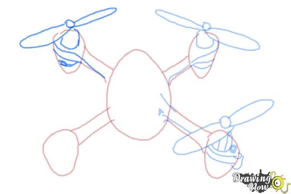 How to Draw a Drone - Step 6 How to Draw a Drone - Step 6