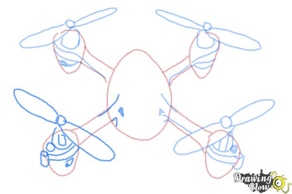 How to Draw a Drone - Step 7 How to Draw a Drone - Step 7