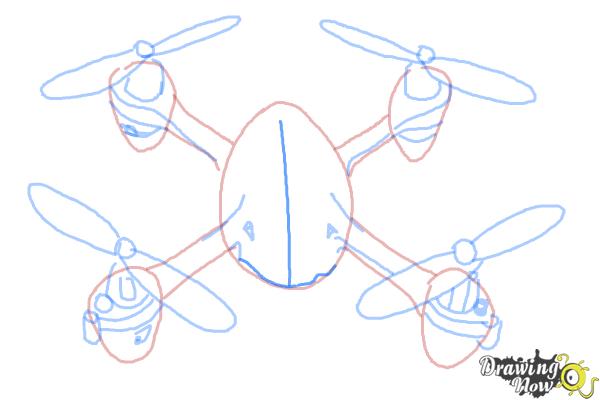 How to Draw a Drone - Step 8 How to Draw a Drone - Step 8