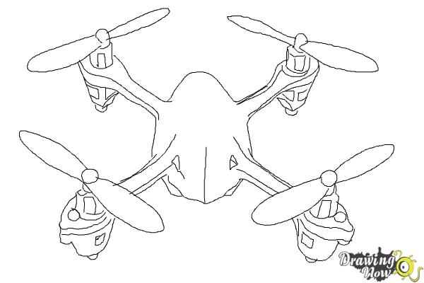 How to Draw a Drone - Step 9 How to Draw a Drone - Step 9