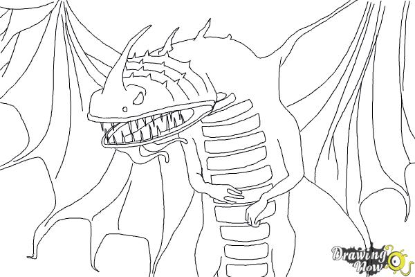How to Draw a Flightmare Dragon from How to Train Your Dragon - Step 19 How to Draw a Flightmare Dragon from How to Train Your Dragon - Step 19