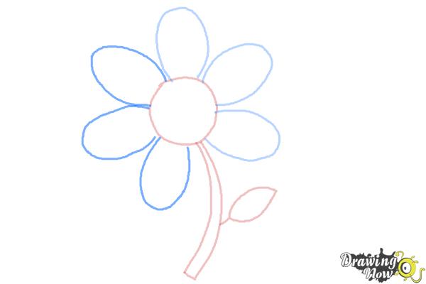 How to Draw a Flower Easy - Step 5 How to Draw a Flower Easy - Step 5