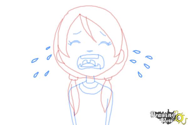 How to Draw a Girl Crying - Step 7
