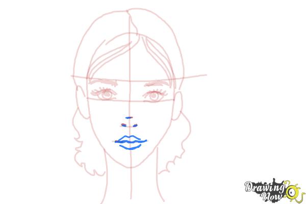 How to Draw a Girl Face - Step 7 How to Draw a Girl Face - Step 7