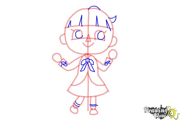 How to Draw a Girl from Animal Crossing - Step 6 How to Draw a Girl from Animal Crossing - Step 6