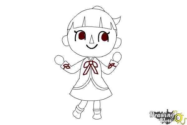 How to Draw a Girl from Animal Crossing - Step 7 How to Draw a Girl from Animal Crossing - Step 7