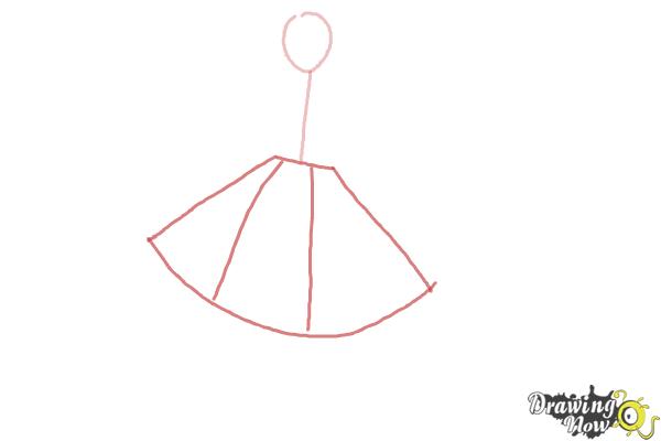 How to Draw a Girl In a Dress Easy - Step 2 How to Draw a Girl In a Dress Easy - Step 2