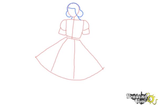 How to Draw a Girl In a Dress Easy - Step 4 How to Draw a Girl In a Dress Easy - Step 4